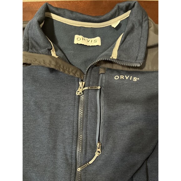 Orvis Full Zip Jacket Lightweight Zippered Pockets Blue Gray Men’s Size L - Picture 2 of 3